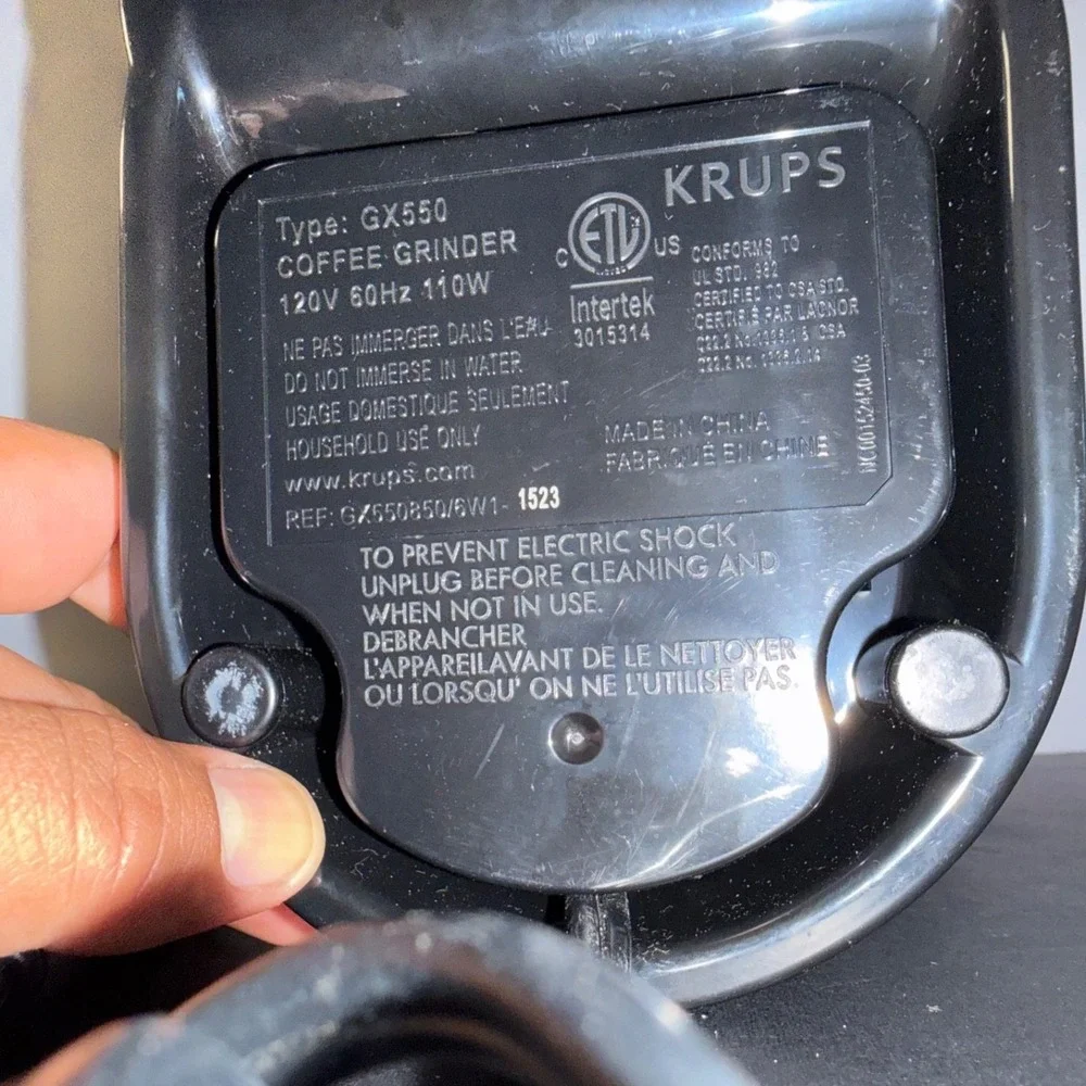 Krups GX5000 Burr Coffee Grinder Motor Base Only OEM Tested Black